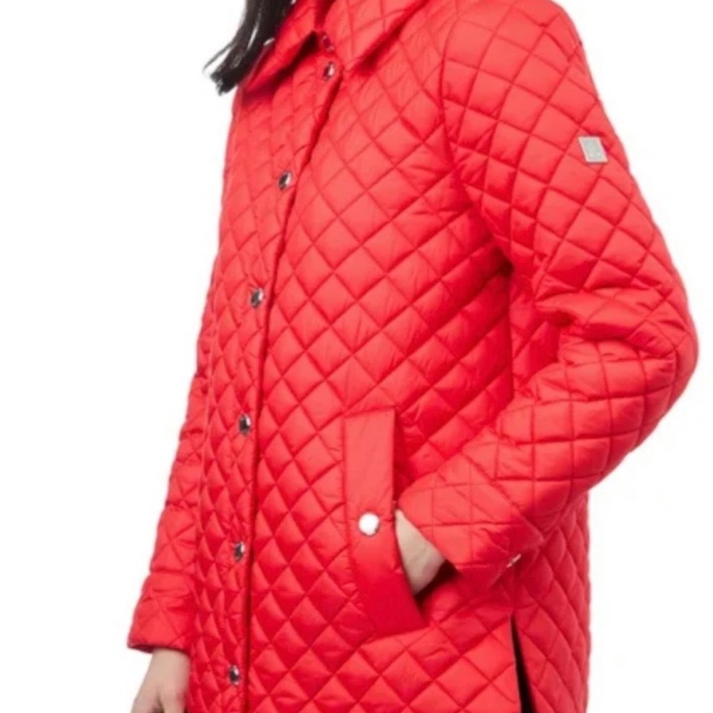 ❤️NWT Anne Klein Women's Mid Weight Quilted Snap Up Red Jacket, Size S